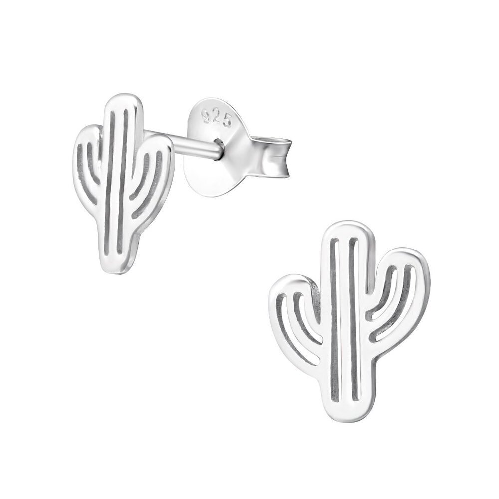 Sterling Silver Cactus Stud Earrings​​